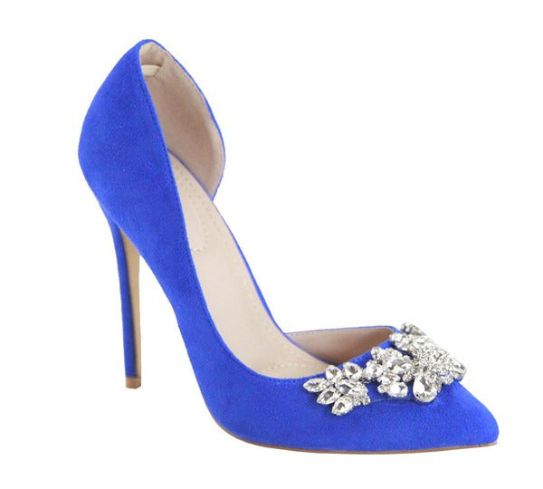 black and blue heels