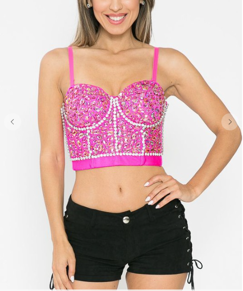 JEWELED RHINESTONE BRA