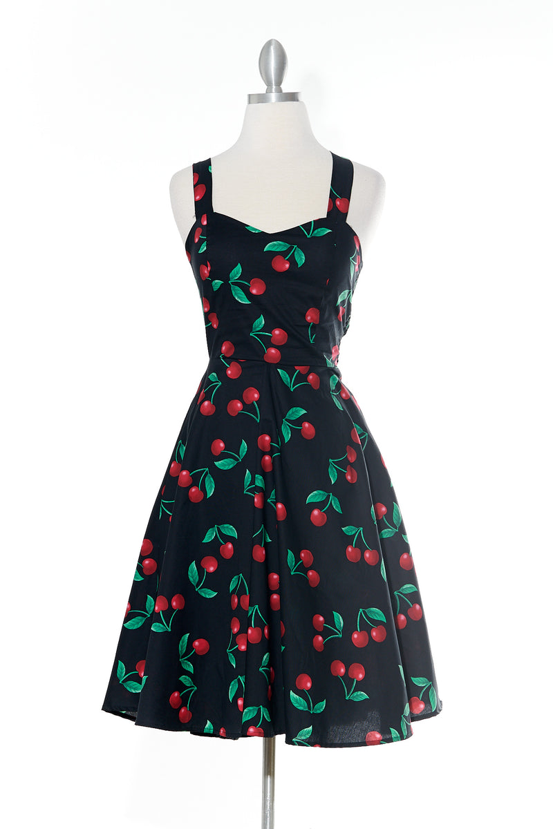 cherry black dress