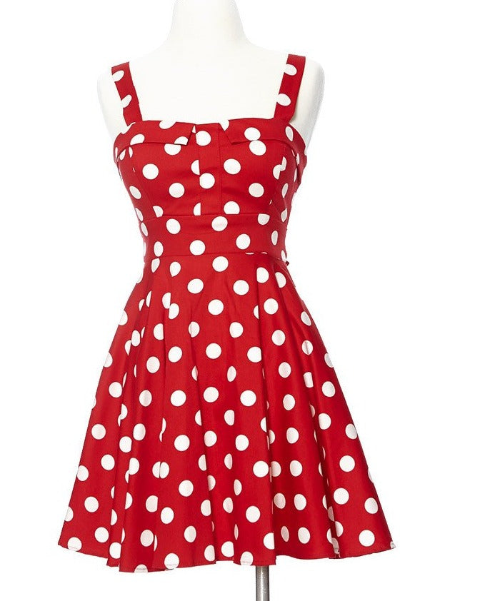 red dress white dots