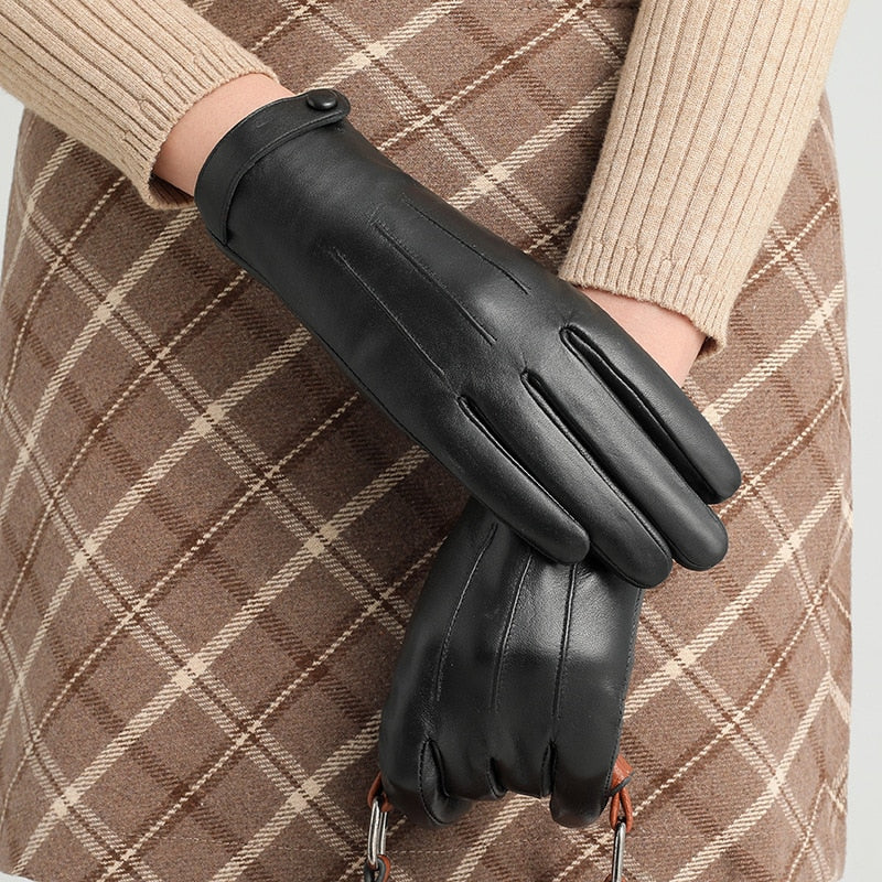 Gants en cuir Hiver doublure laine polaire ISLANDE Long. 32 cm