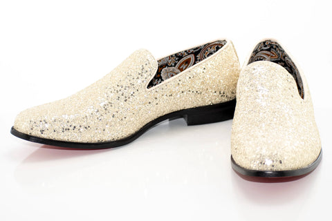 Champagne Glitter Smoking Loafer