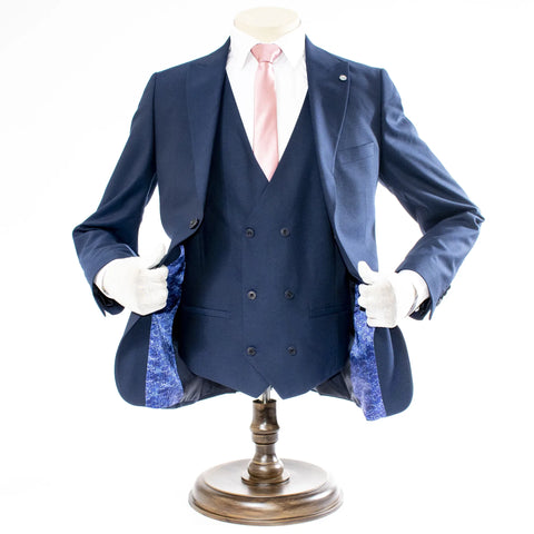 Navy Tailored-Fit 3-Piece Suit