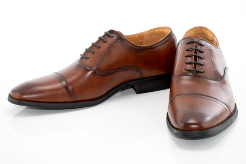 Brown Cap-Toe Oxford Lace-Up