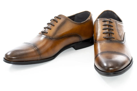 Brown Cap-Toe Oxford Dress Shoes