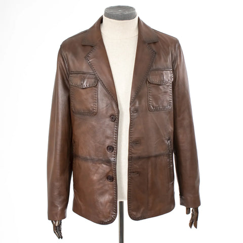 Brown Lambskin Leather Jacket