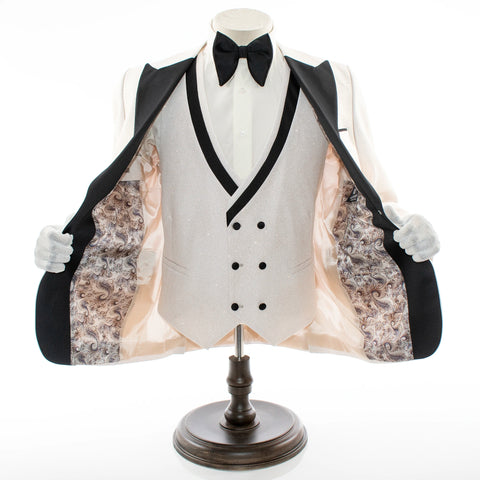 Dante | Cream Glitter 3-Piece Tailored-Fit Tuxedo