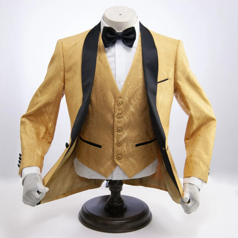 Gold Paisley Men's Tuxedo For Mardi Gras