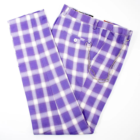 Men's Lavender And White Dress Pants