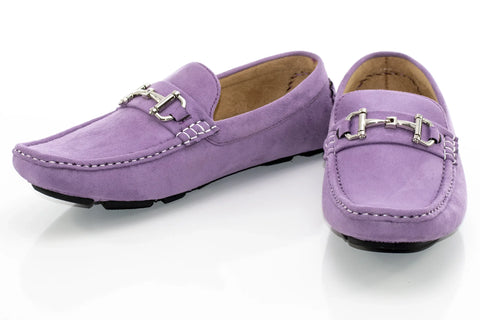 Men's Lavender Suede Bit-Loafer