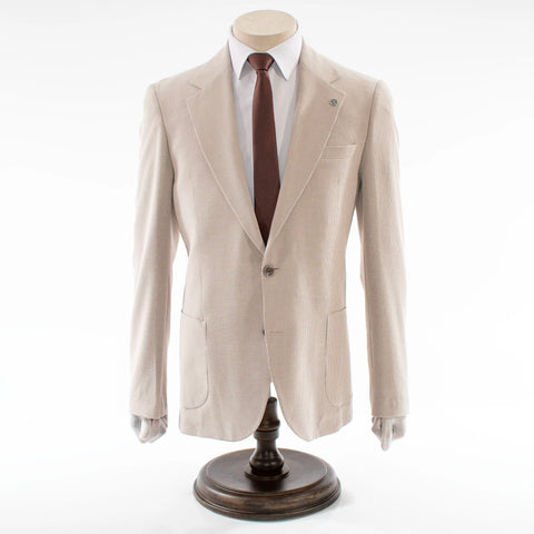 Men's Light Brown Minicheck Suit