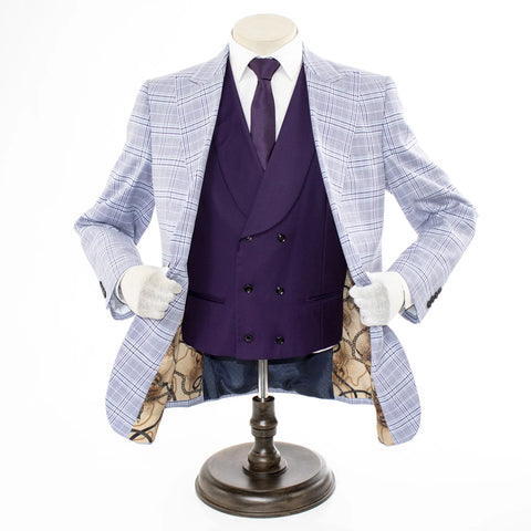 Men's Purple 3-Piece Modern-Fit Suit