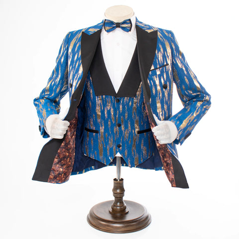 Monte | Royal Blue Splash 3-Piece Tailored-Fit Tuxedo
