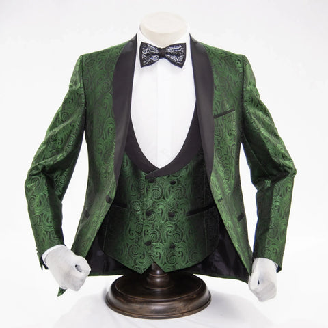 Green Paisley Mens Tuxedo For Mardi Gras