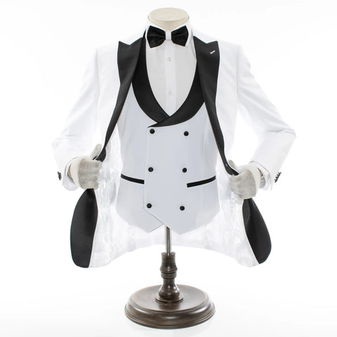 White 3-Piece Tuxedo And Vest