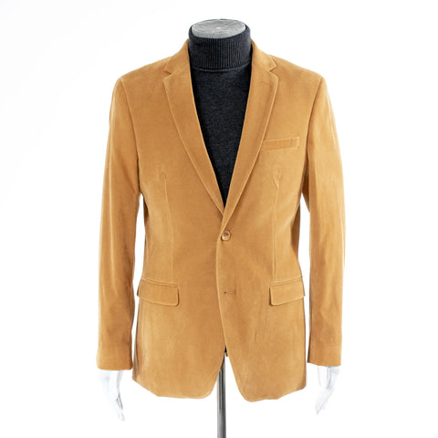 Gold Velvet Slim-Fit Jacket