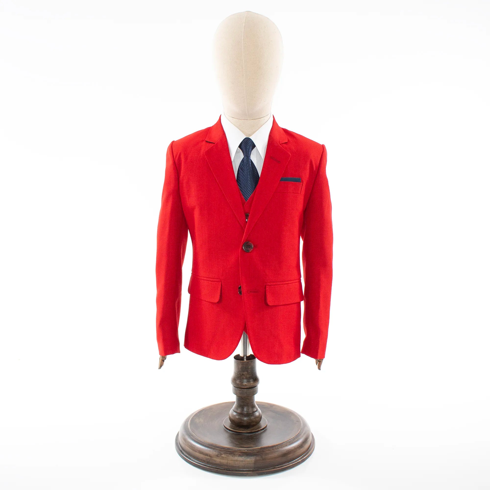 Red Twill 3-Piece Kids' Suit