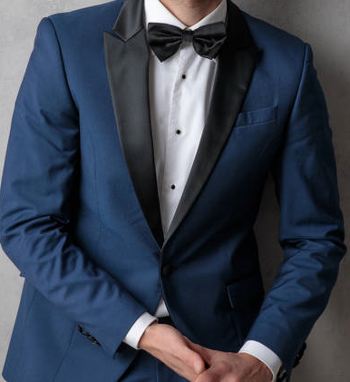 Blue Tuxedo With Peak Lapels