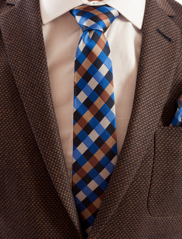 Colorful Plaid Neck-Tie Livens Up A Suit