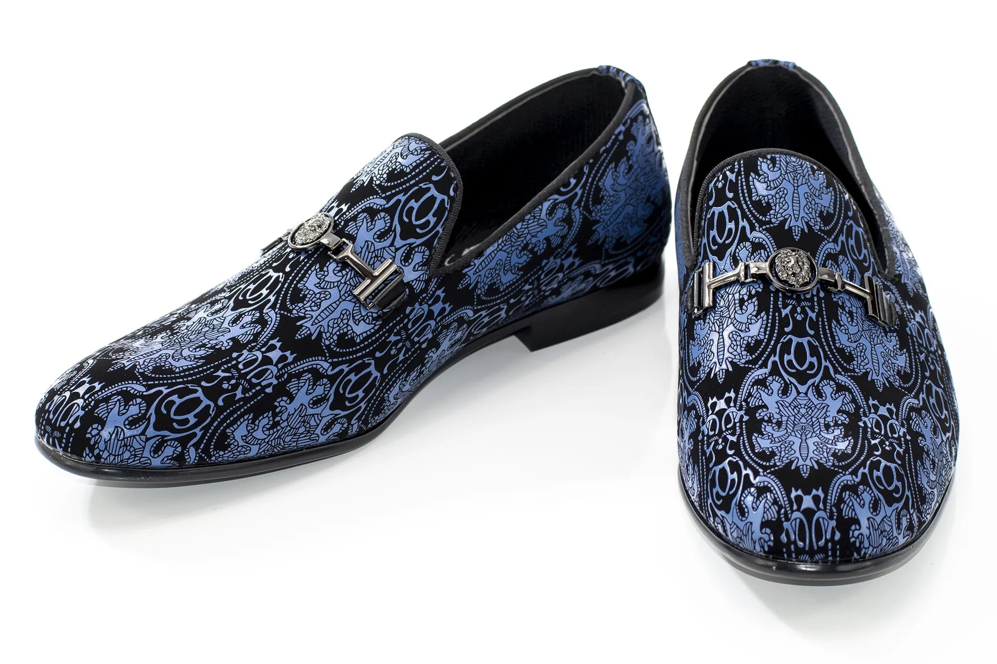 Blue Patterned Designer Bit Loafer