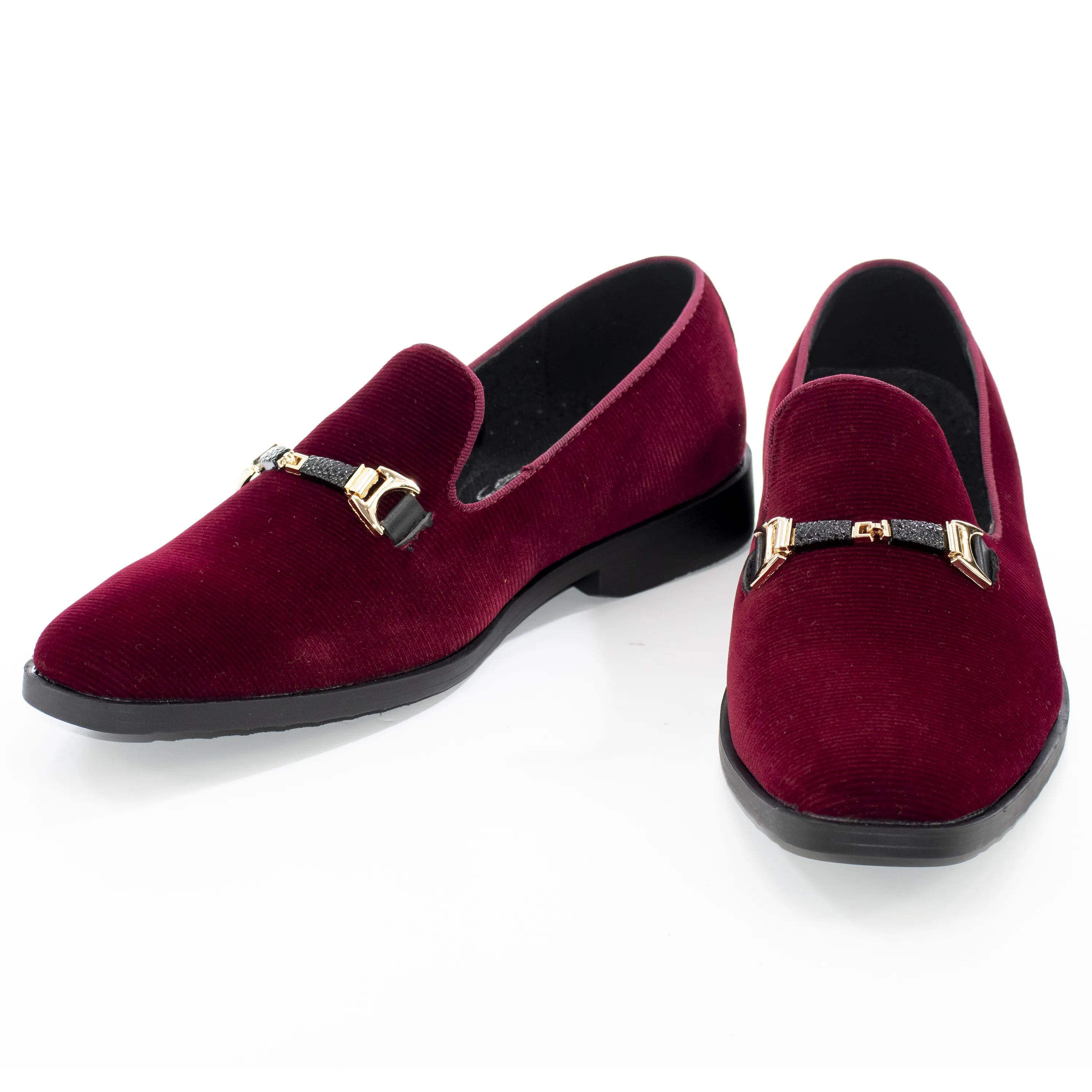 Red Velvet Slip-On Buckle Kid's Shoe