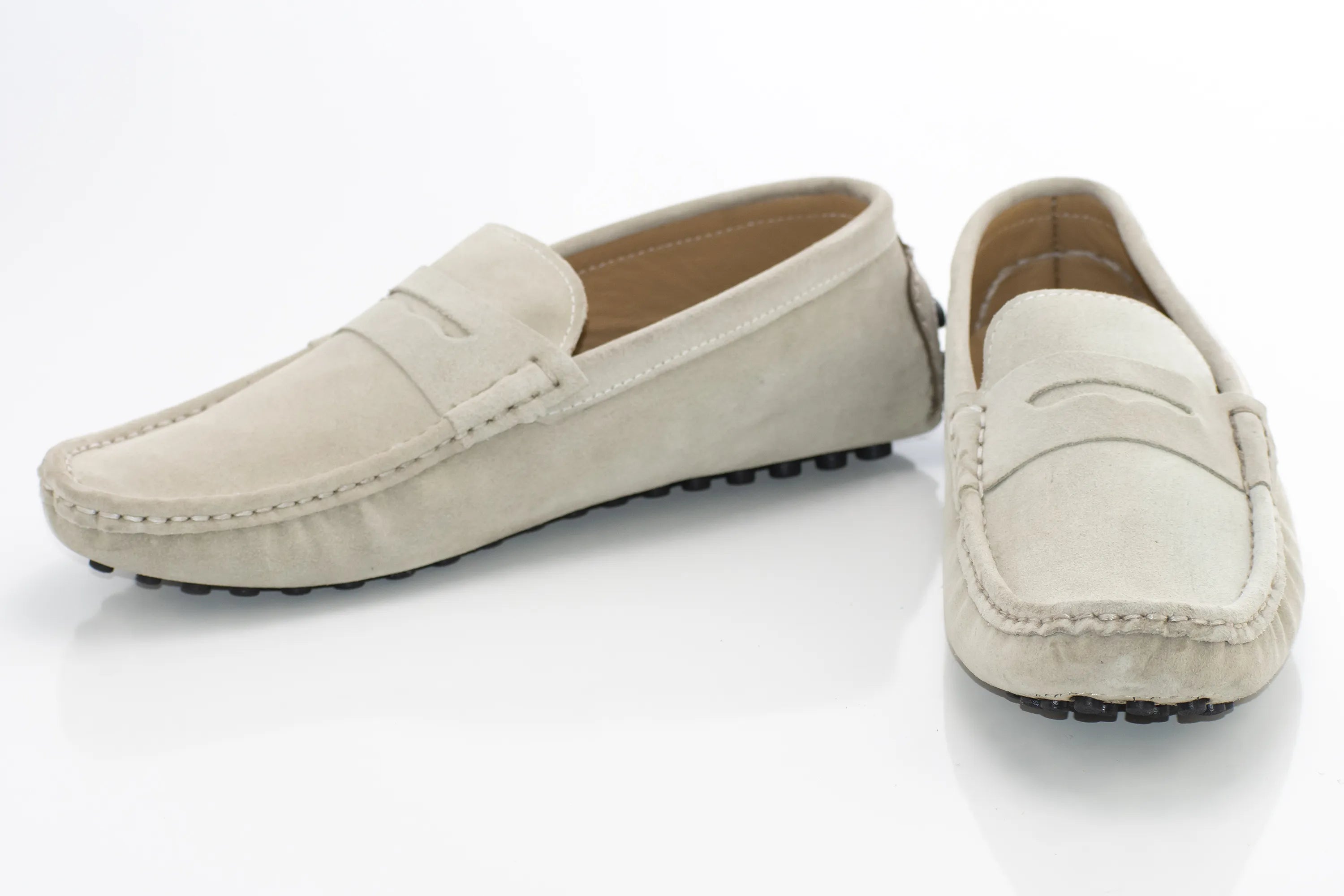 Beige Suede Penny Loafer Driver