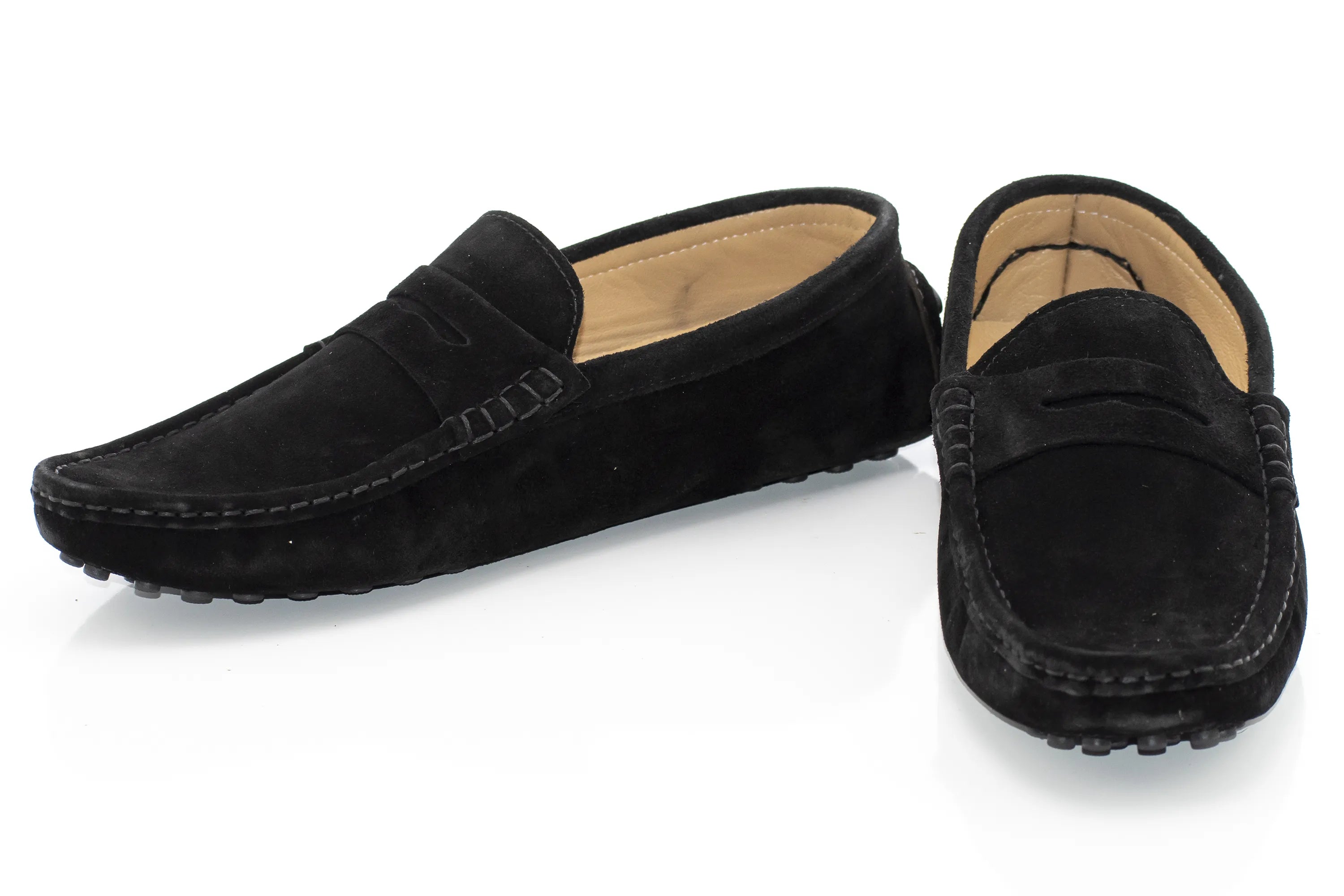 Black Suede Penny Loafer Driver