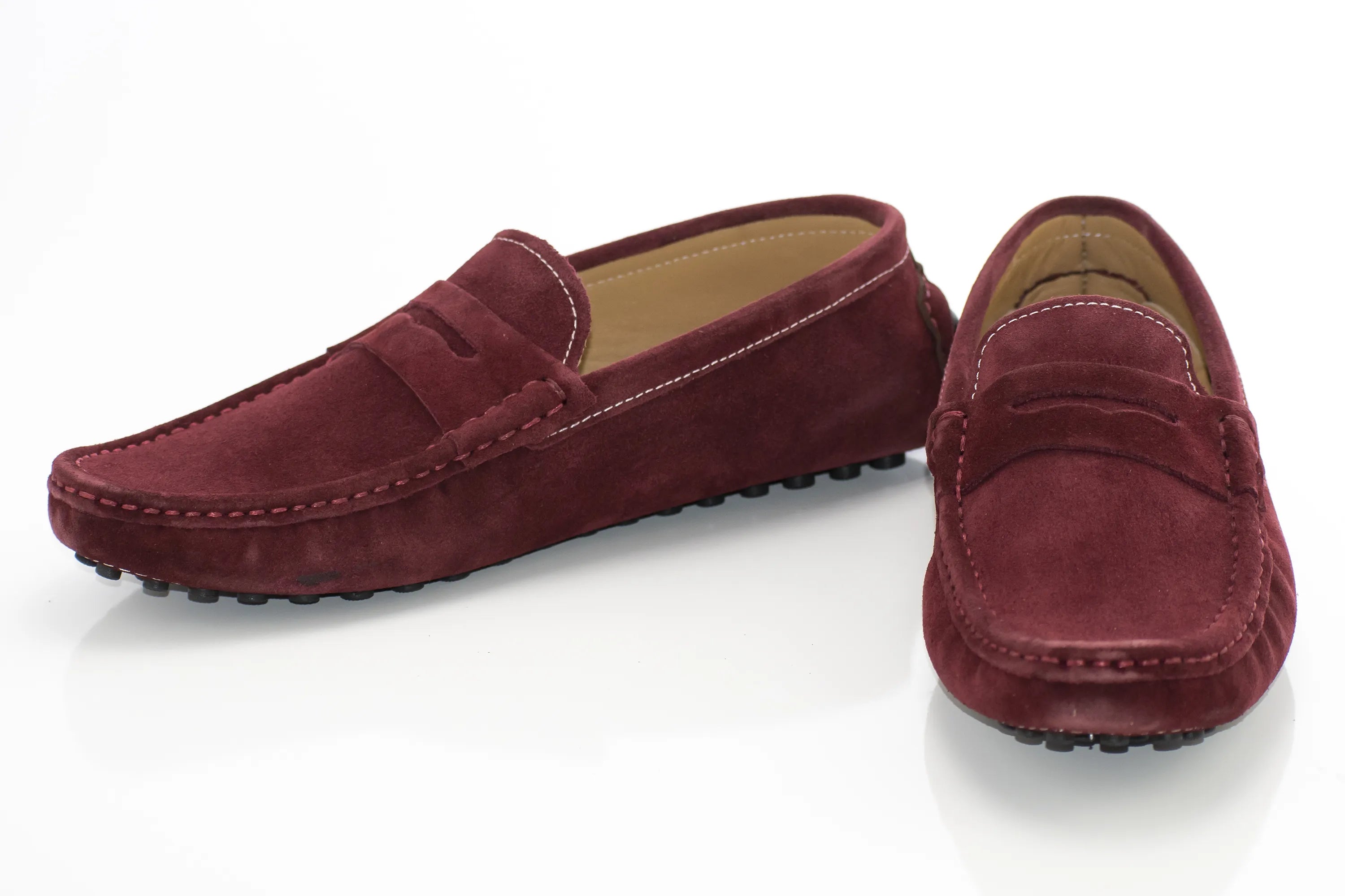 Burgundy Suede Penny Loafer Driver