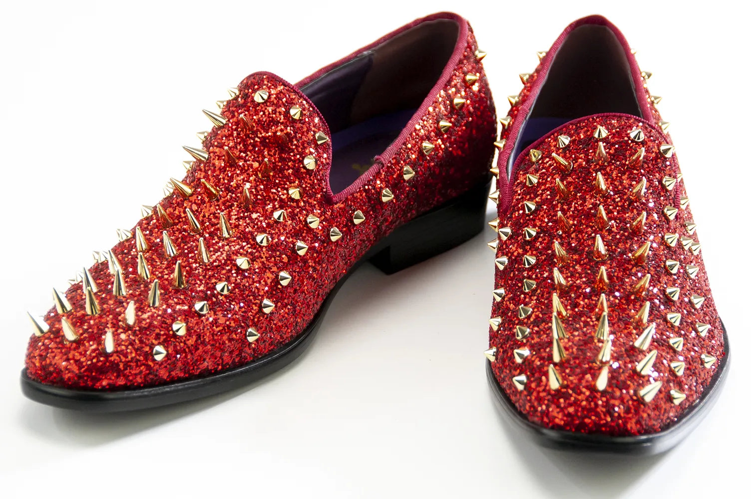 Chili Spiked Glitter Smoking Loafer