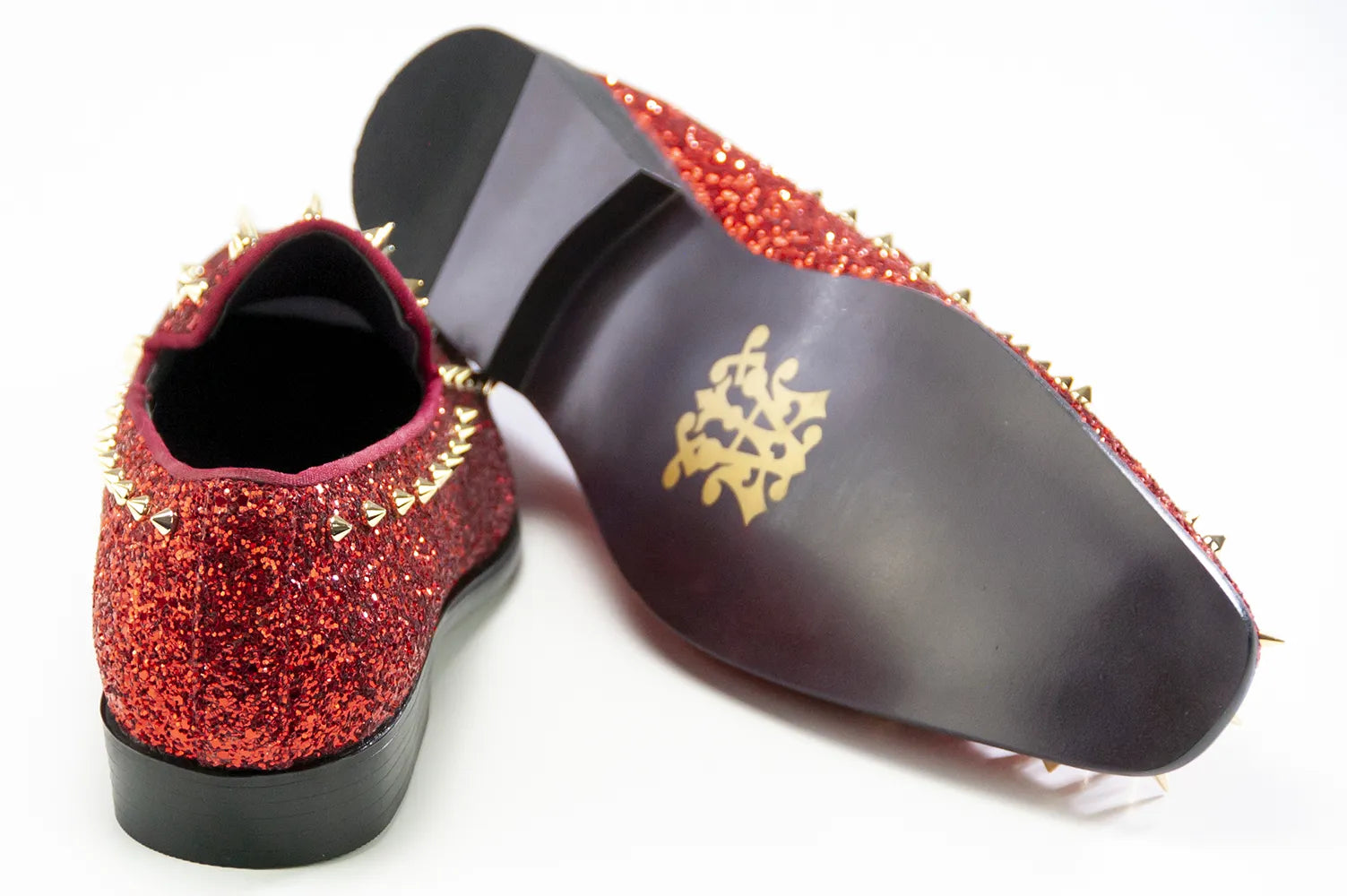 Chili Spiked Glitter Smoking Loafer