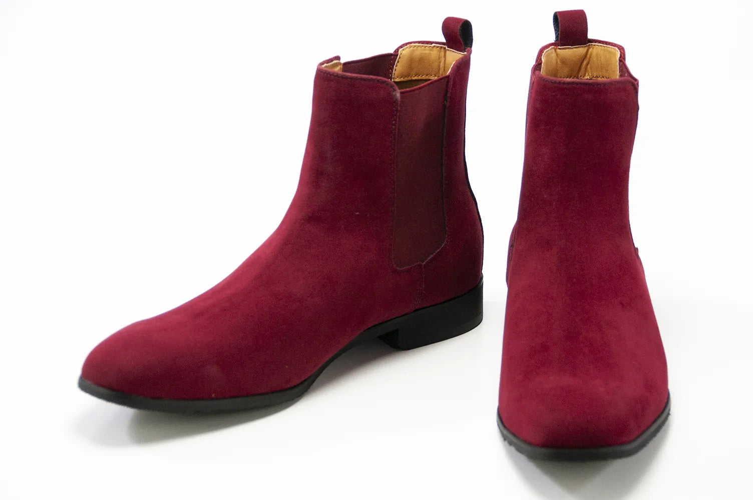 Burgundy Suede Long Shaft Chelsea Boot