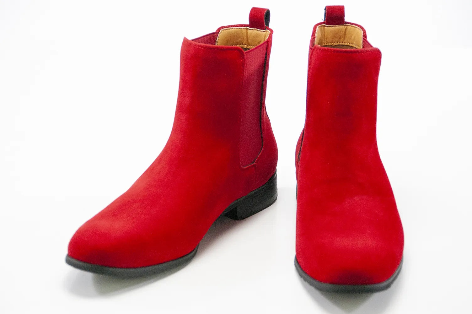 Red Suede Long Shaft Chelsea Boot