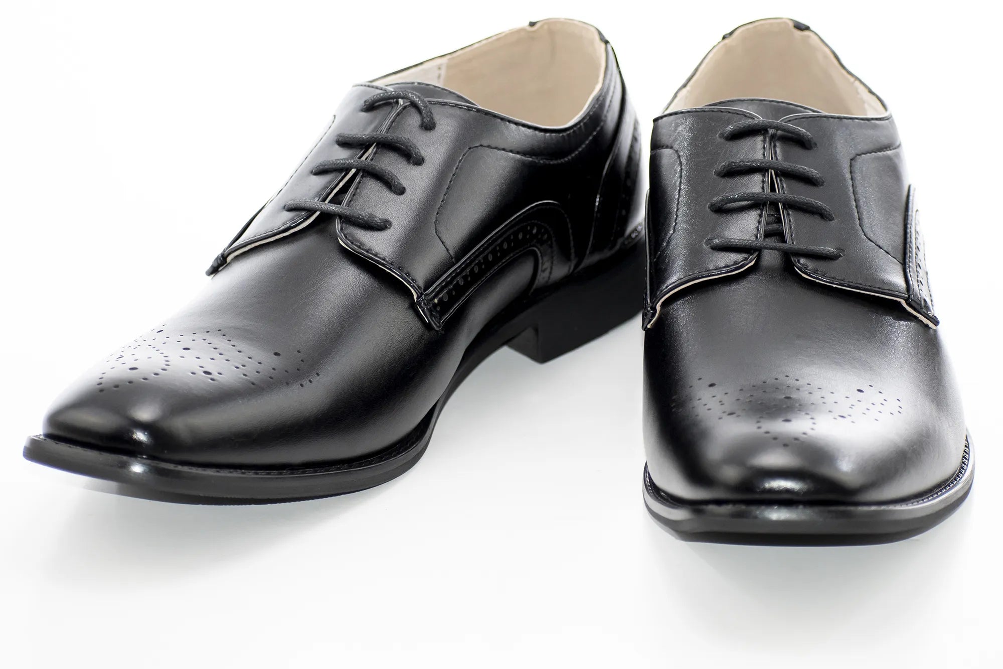 Black Medallion Derby Lace-Up