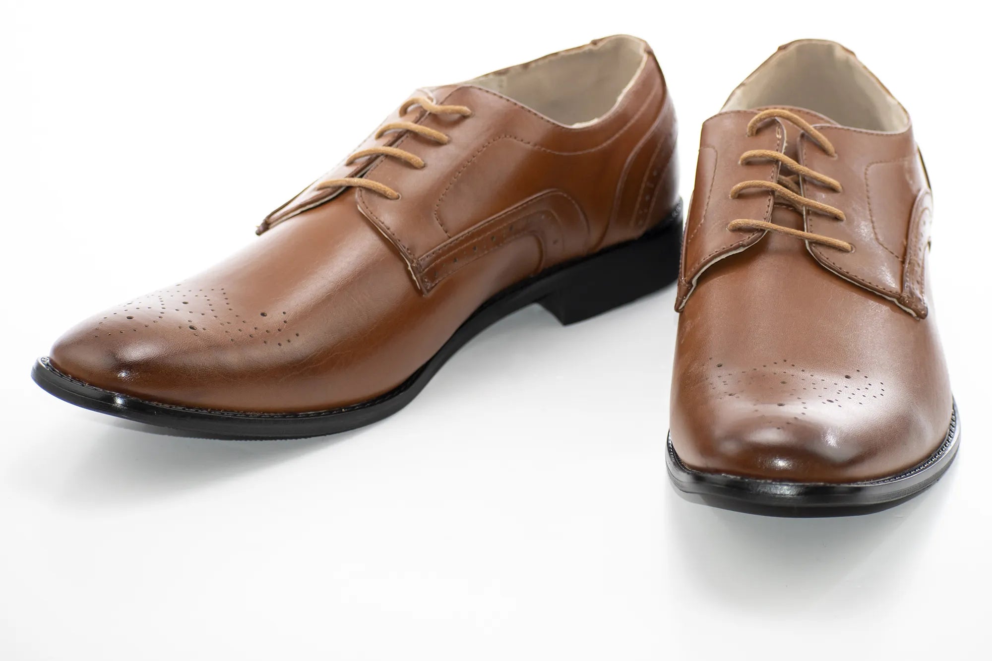 Cognac Medallion Derby Lace-Up