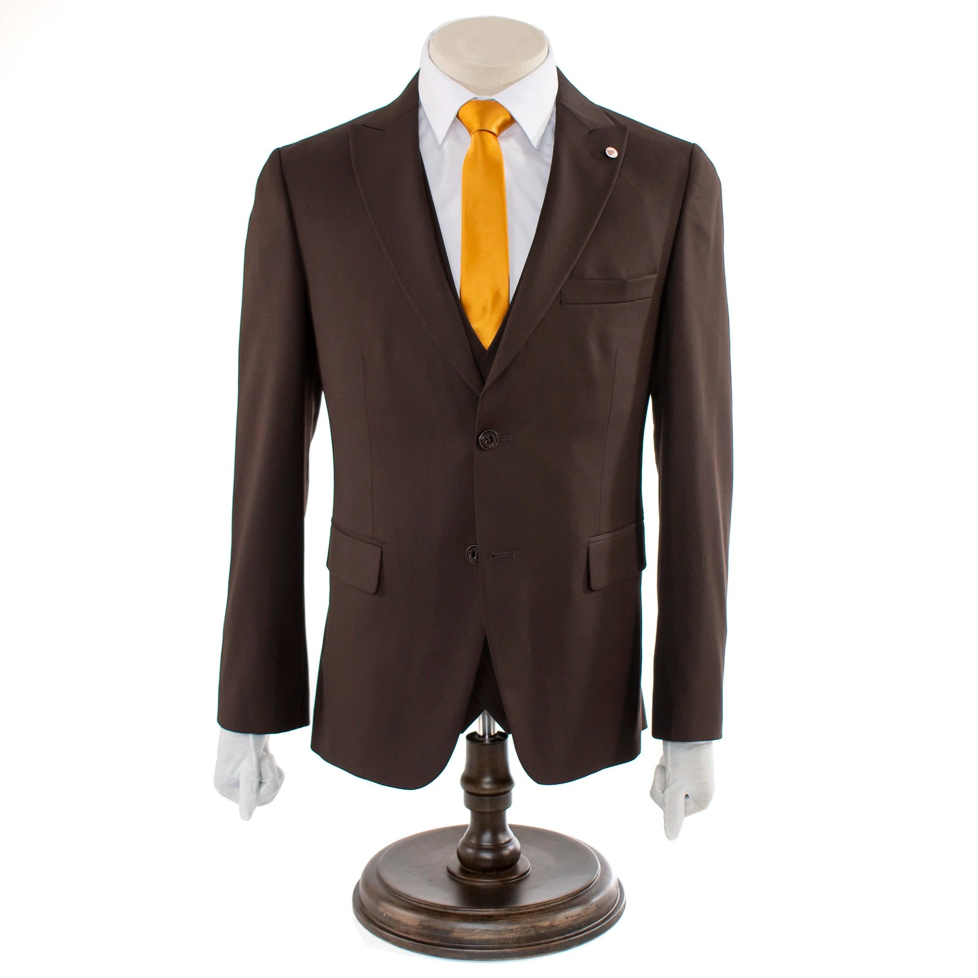 Brown 3-Piece Tailored-Fit Suit