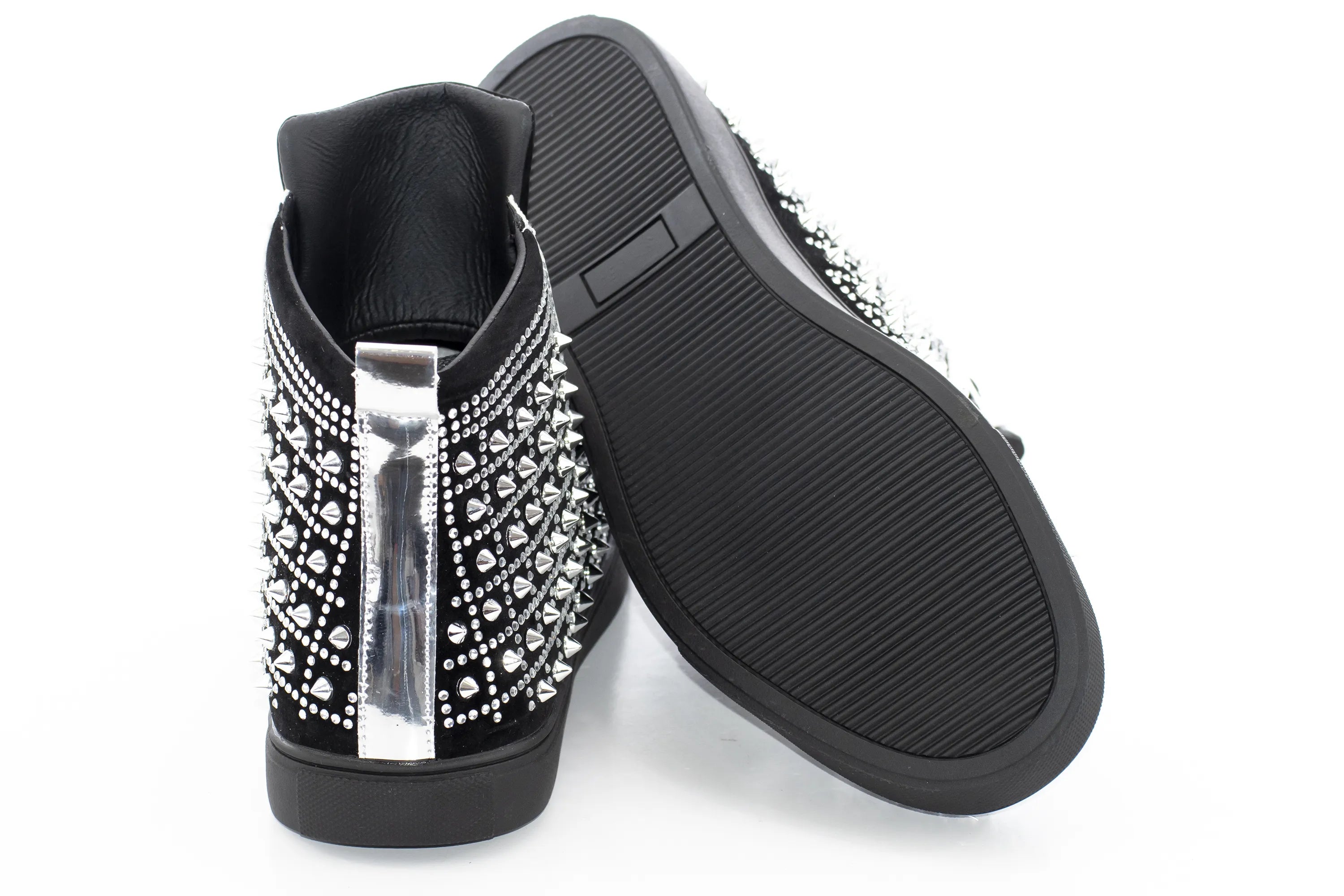 Black Rhinestone Spiked Designer High-Tops