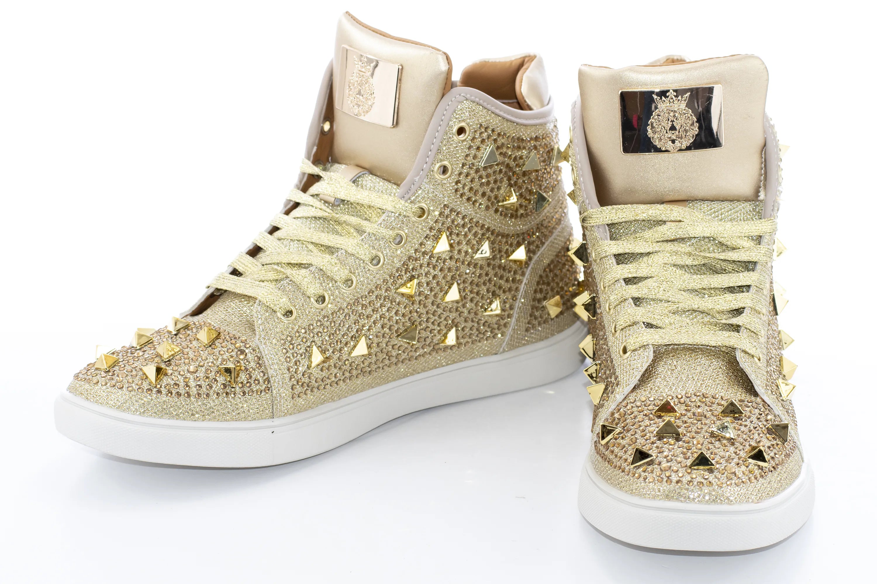 Gold Metallic Spiked Designer High-Tops