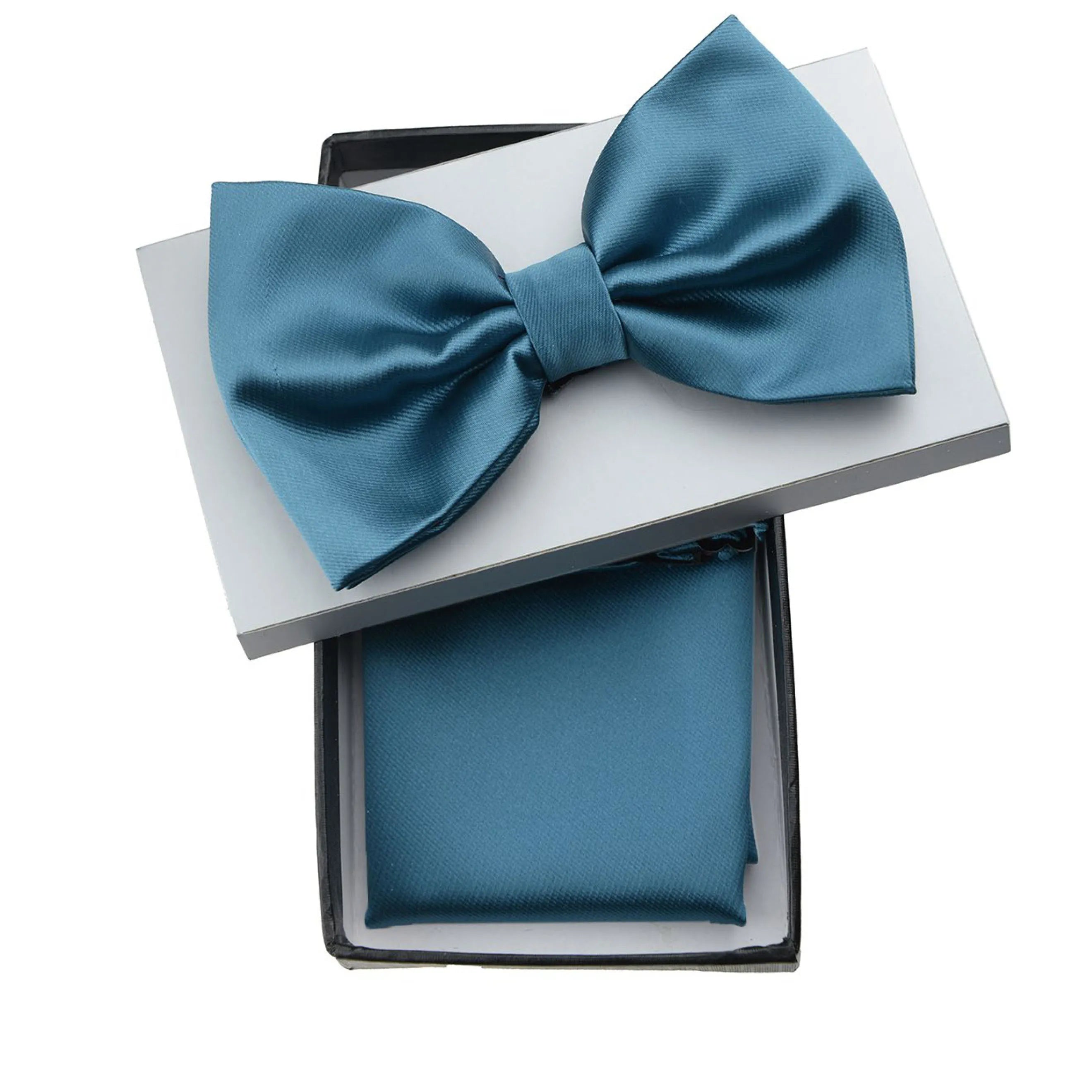 Peacock Green Solid Pre-Tie Satin Bow Tie