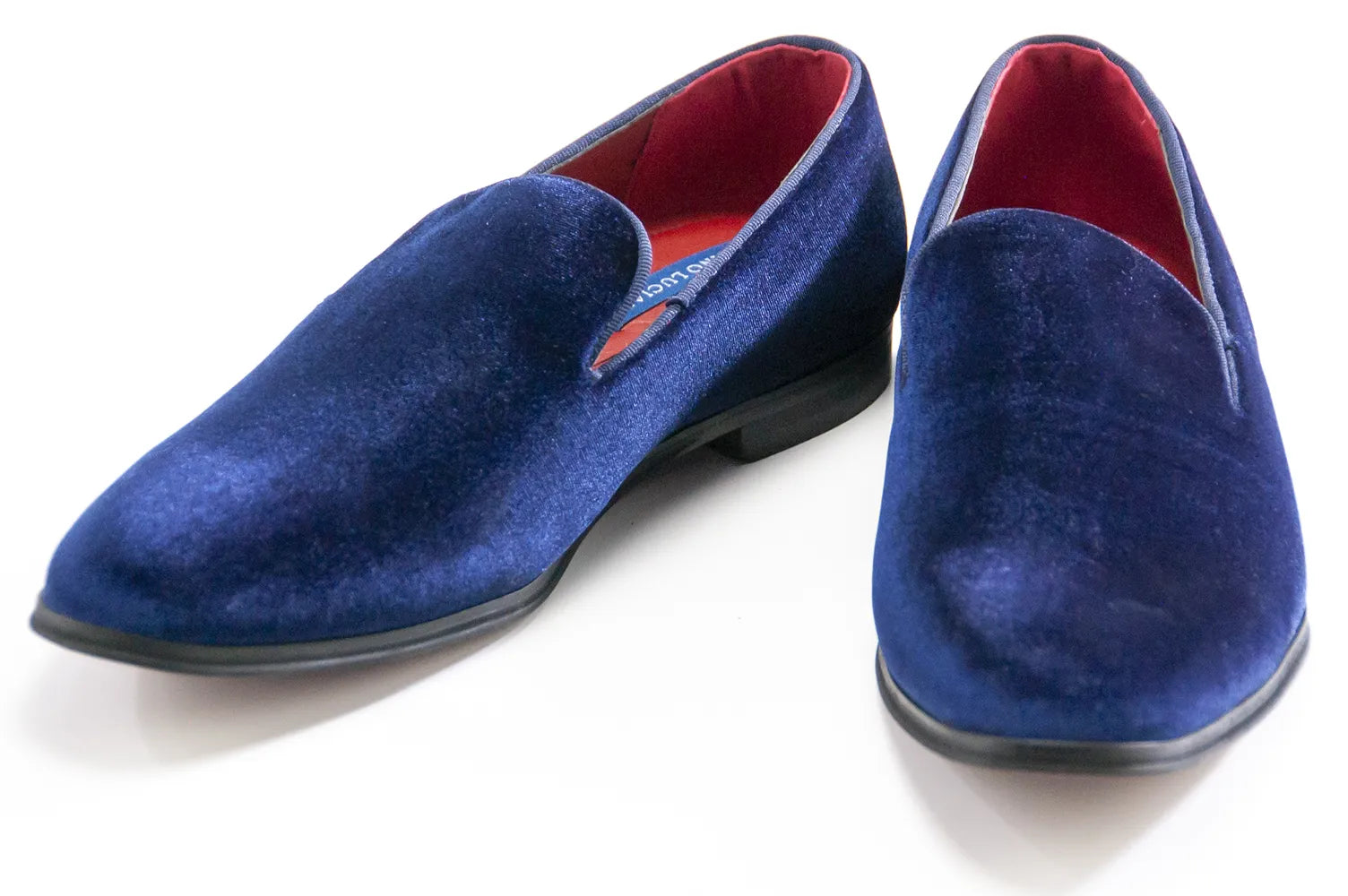 Blue Velvet Slip-On Smoking Loafer