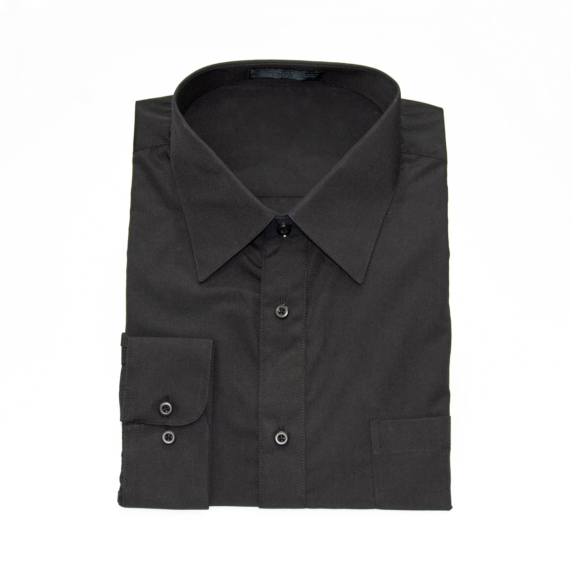 Black Slim-Fit Dress Shirt