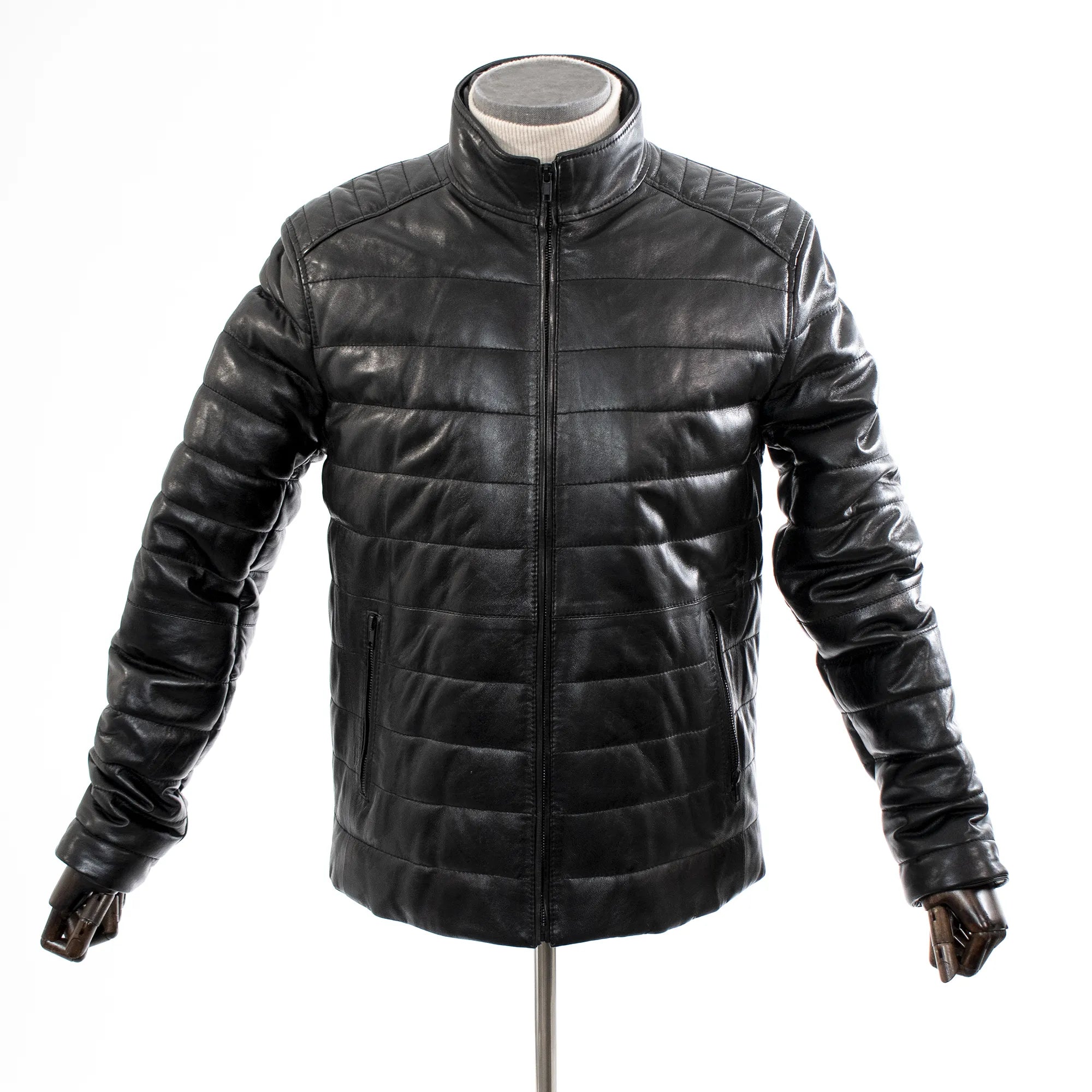 Black Regular-Fit Bridger Leather Jacket