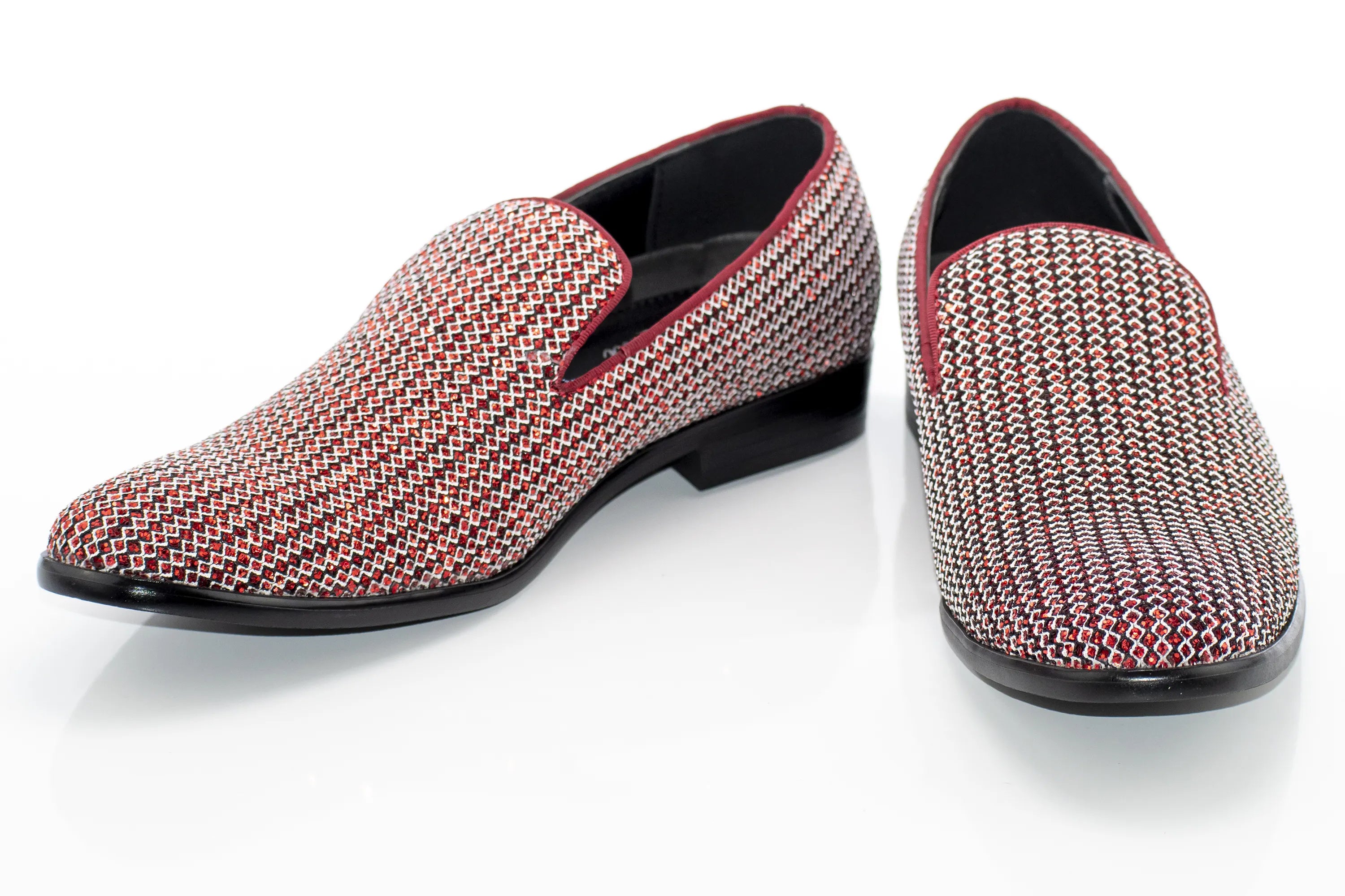 Red Rhinestone Encrusted Smoking Loafer