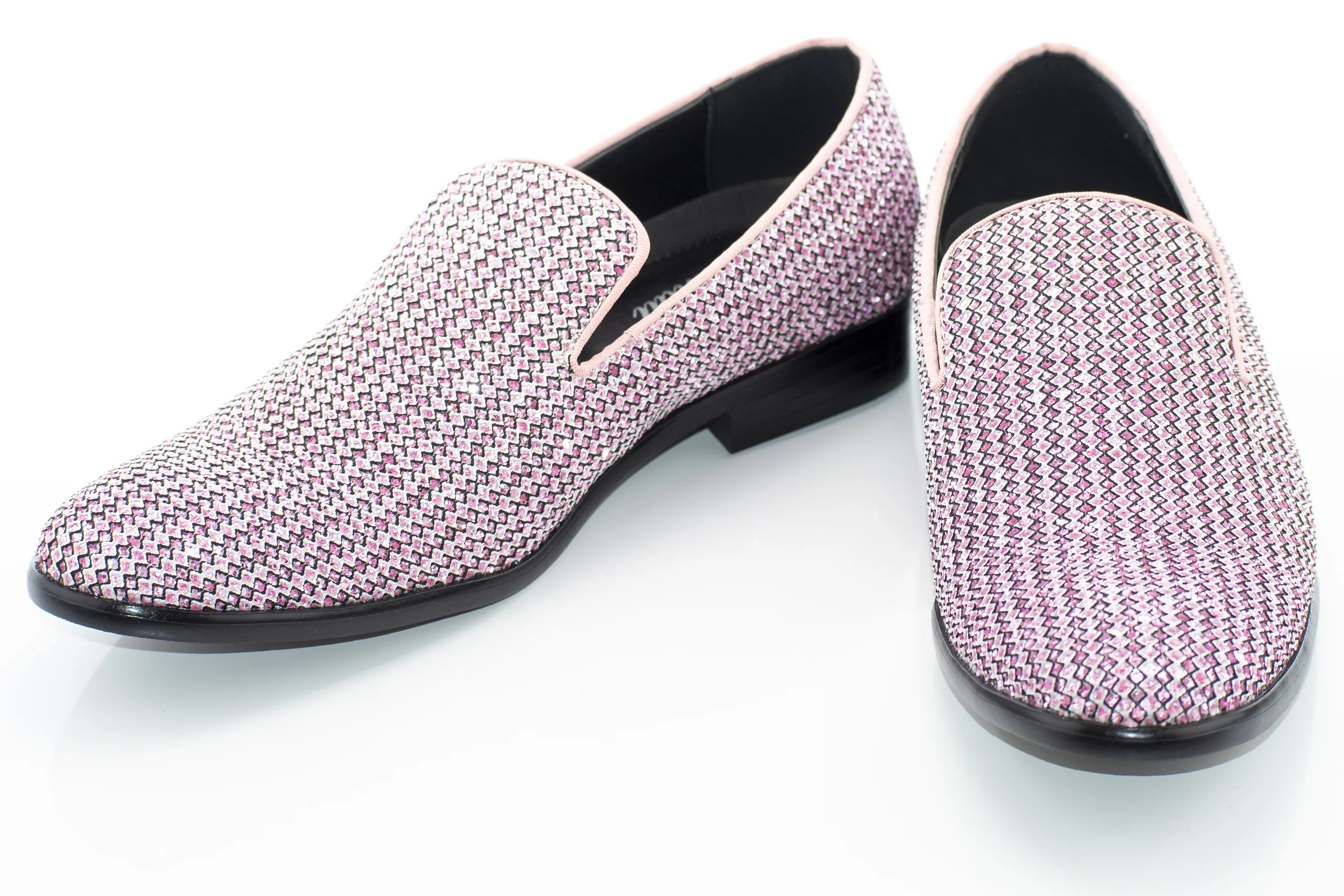 Pink Rhinestone Encrusted Smoking Loafer