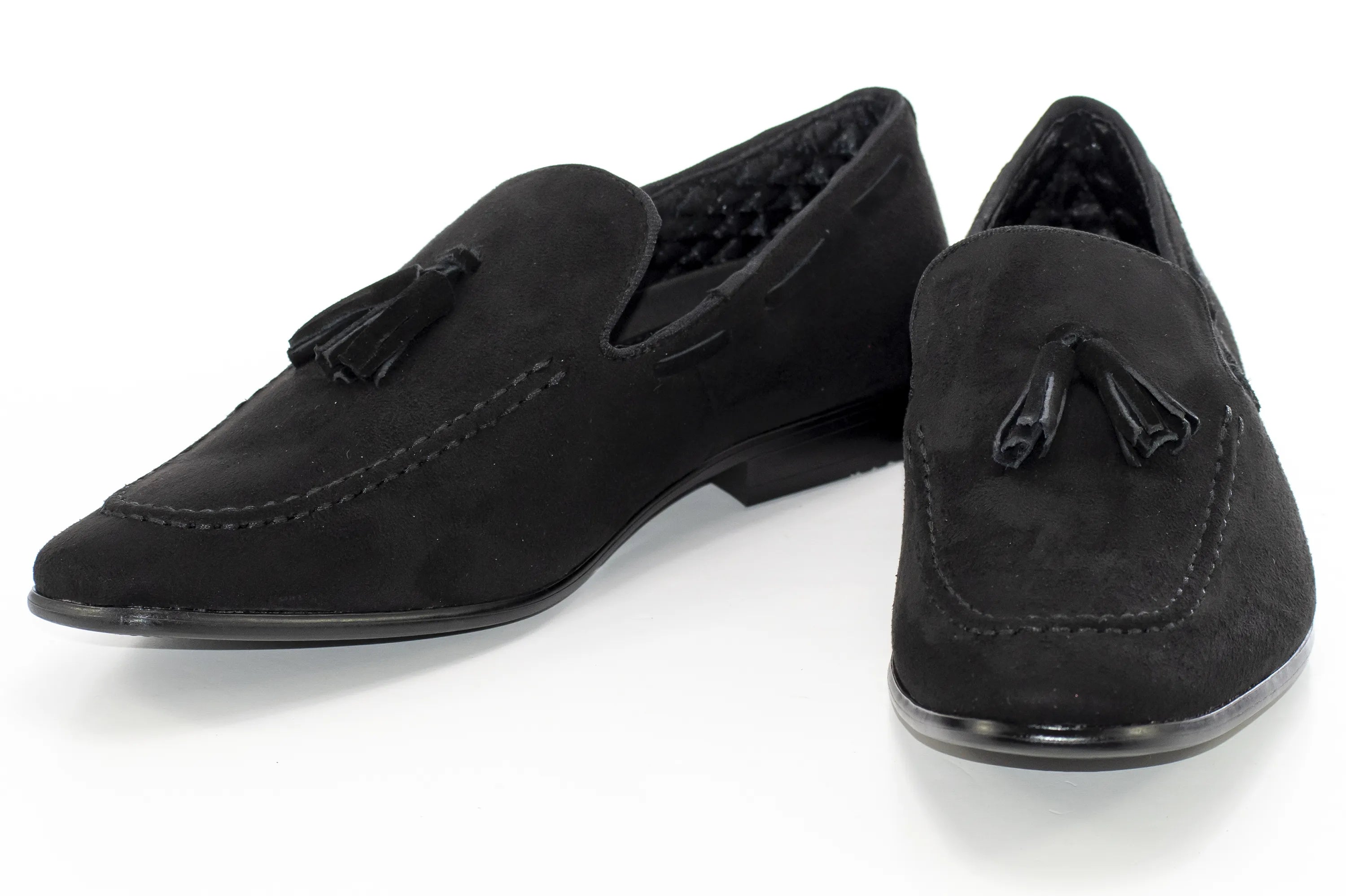 Black Ultrasuede Loafer With Matching Tassels