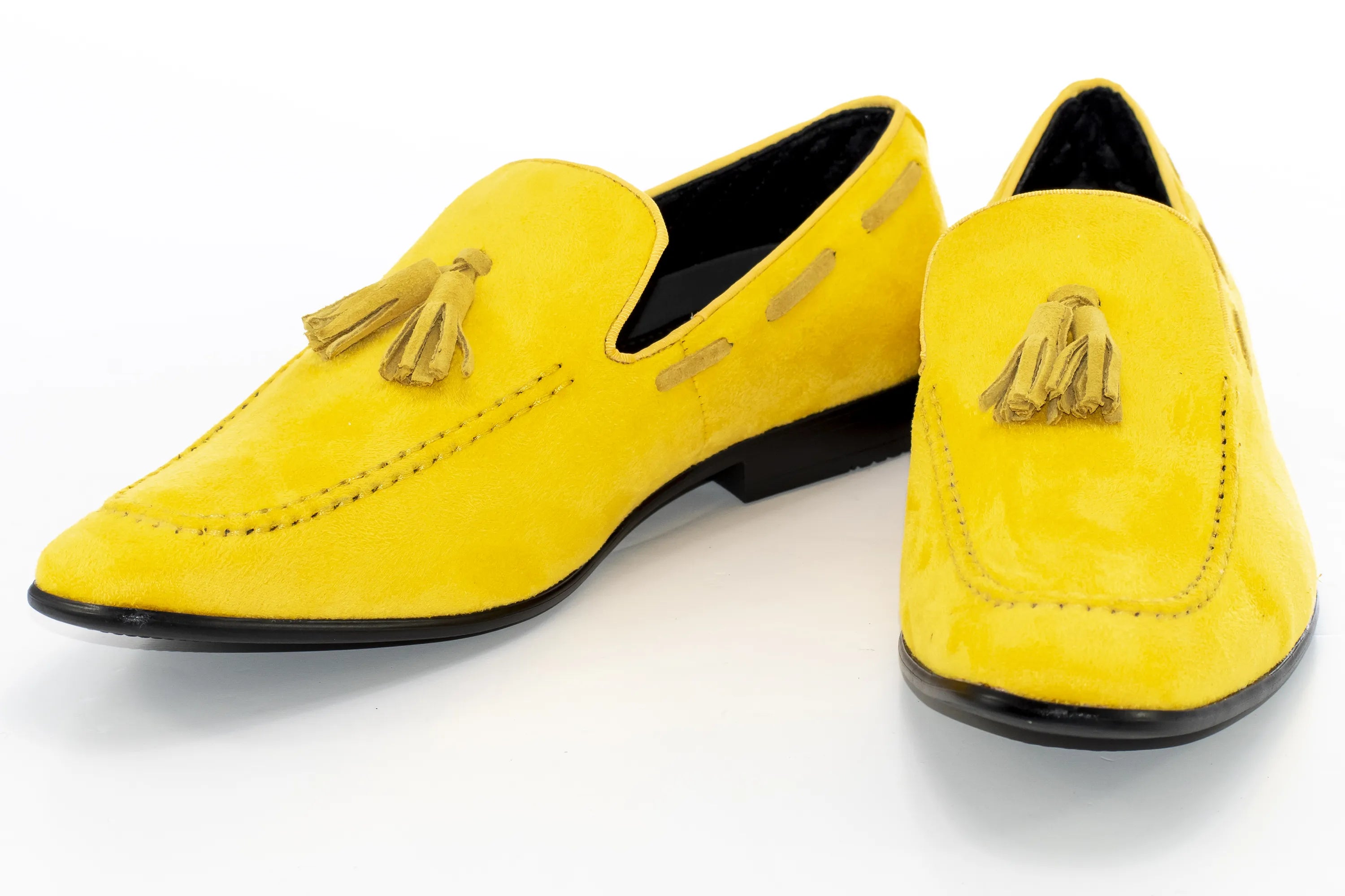 Mustard Ultrasuede Loafer With Matching Tassels