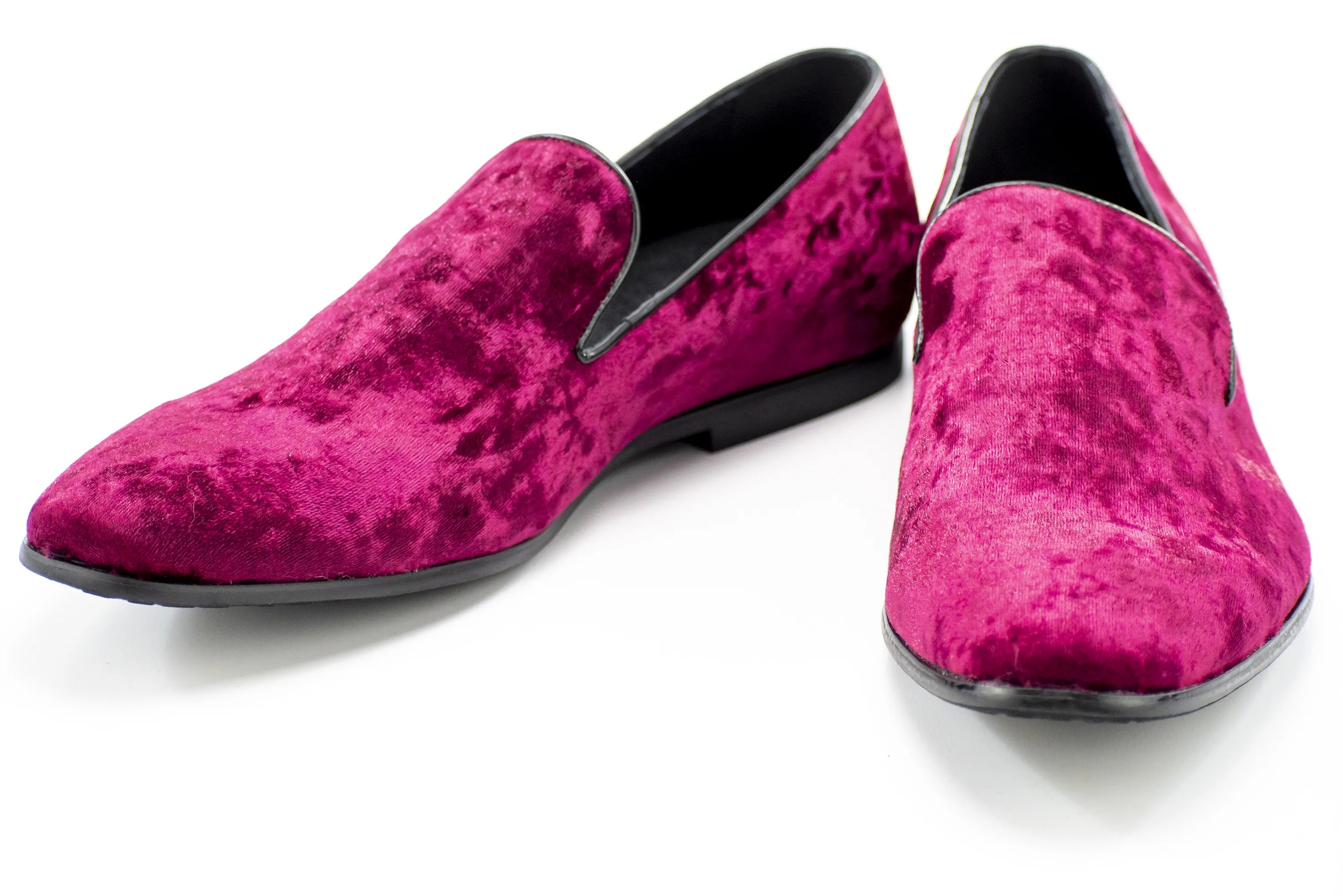 Burgundy Crushed Velvet Slip-On Loafer