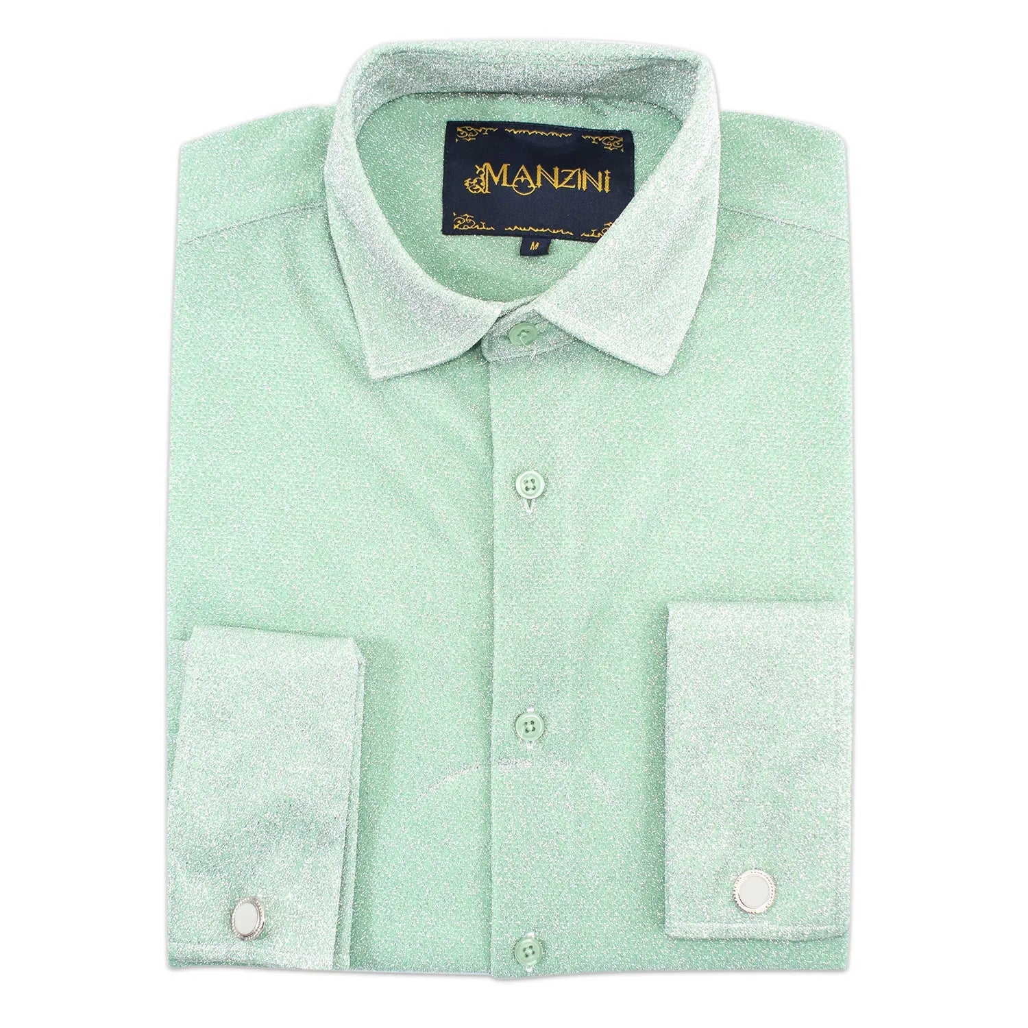 Mint Sparkle Dress Shirt with Cufflinks