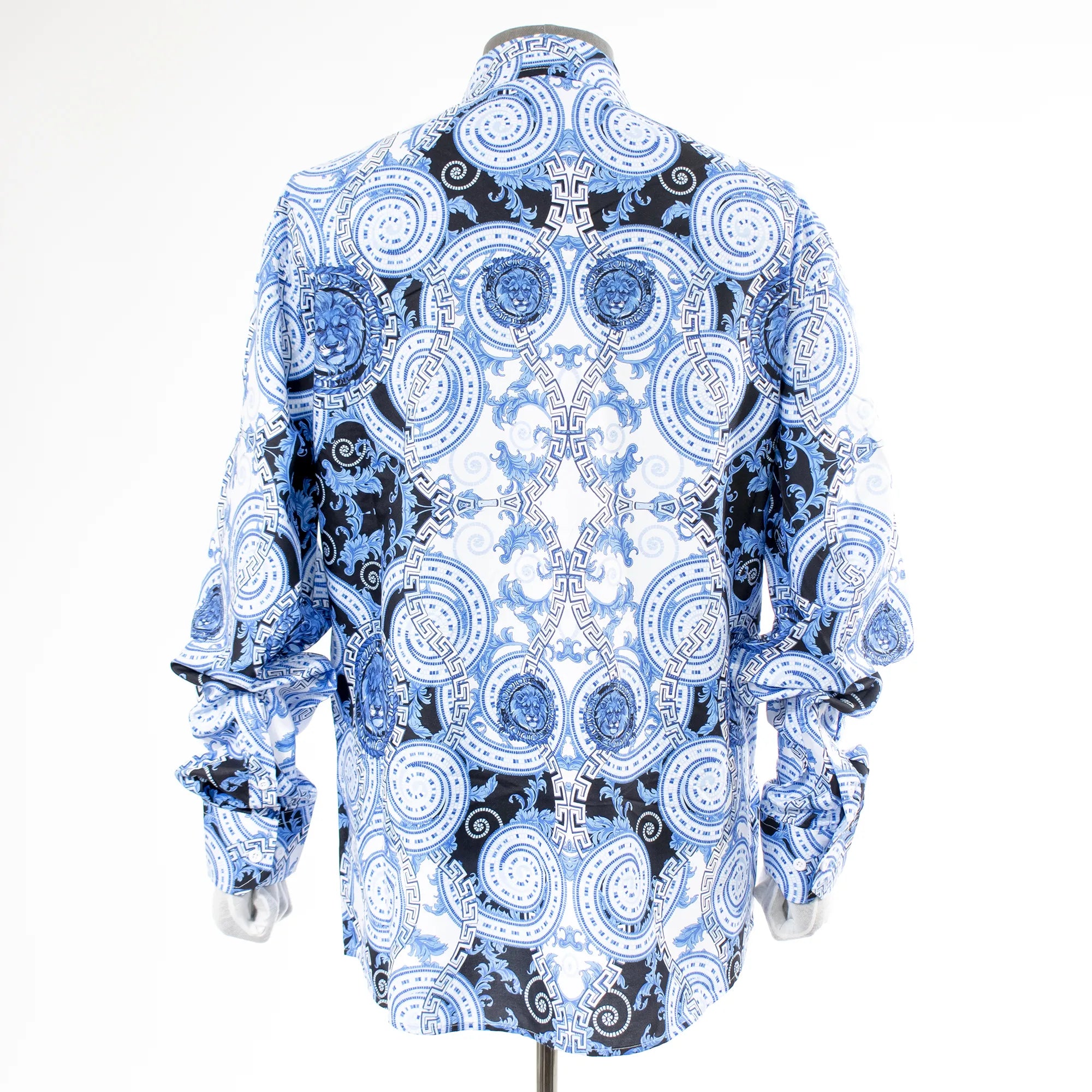 Royal Blue Rhinestone Spirals Dress Shirt