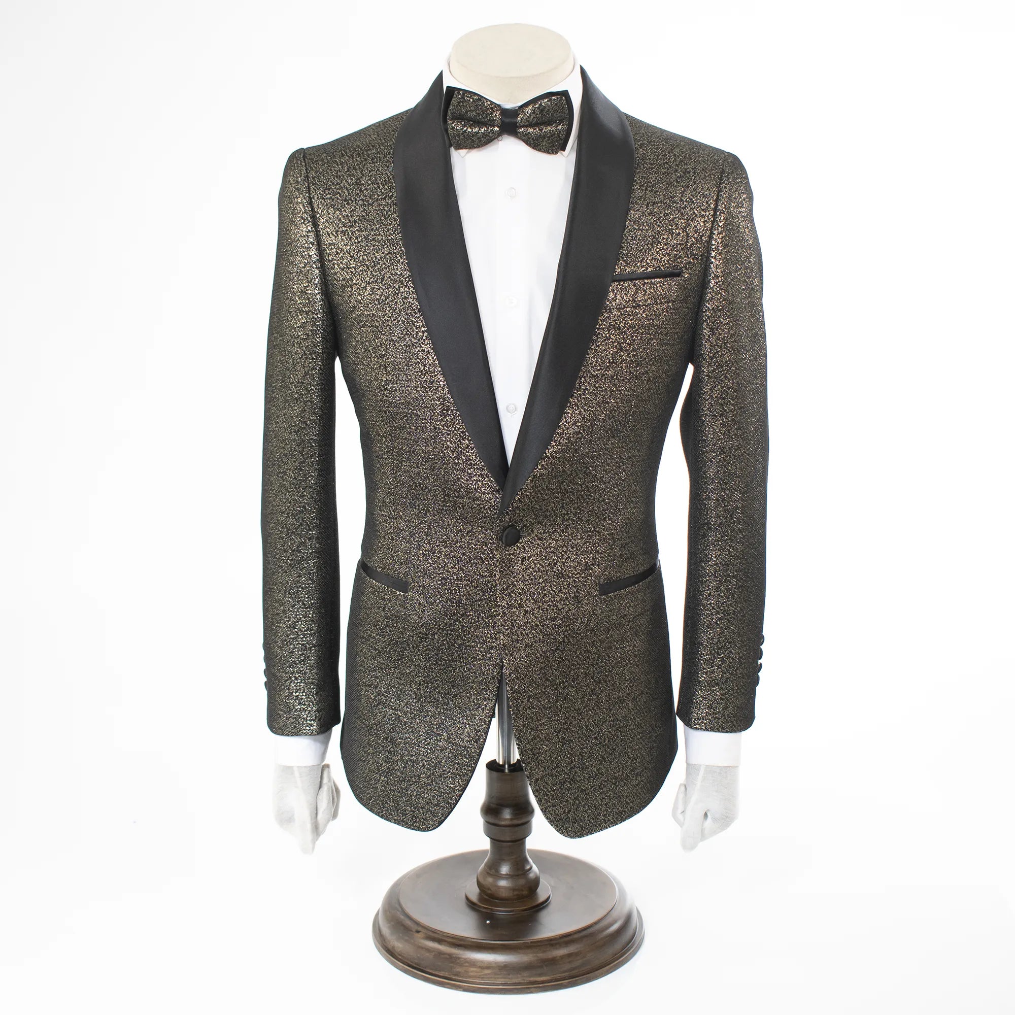 Black Glittering Slim-Fit Jacket