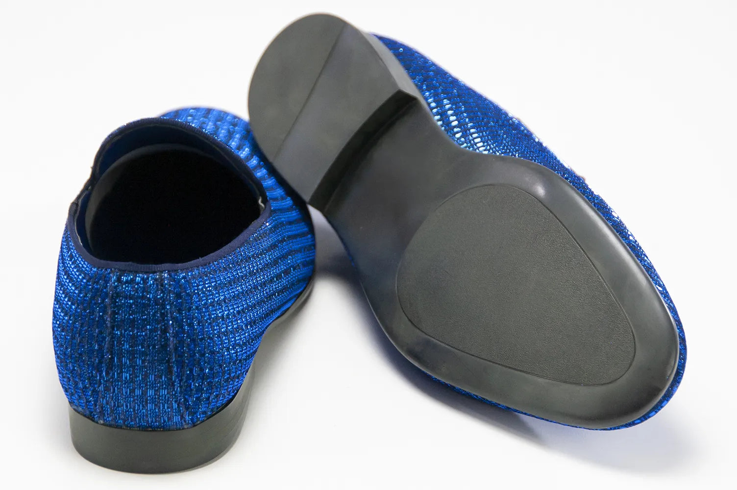 Royal Blue Glitter Smoking Loafer